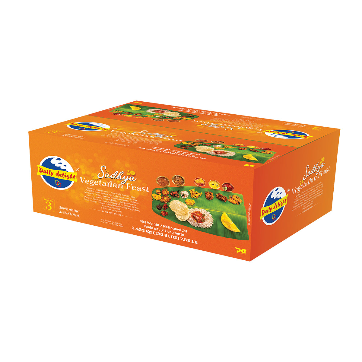 Buy Daily Delight Frozen Onam Sadhya (3 Serves) 2.9kg at Desicart.co.uk - Online Indian Grocery Store UK