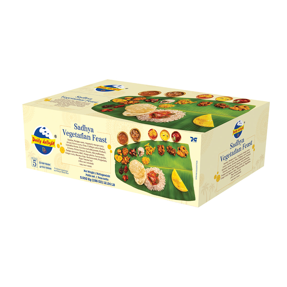 Buy Daily Delight Frozen Onam Sadhya (5 Serves) 5.55kg at Desicart.co.uk - Online Indian Grocery Store UK