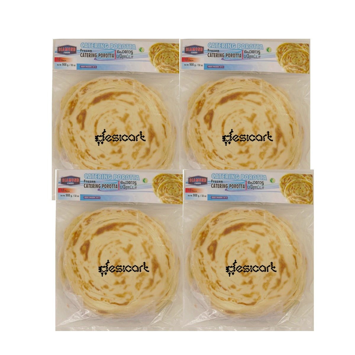 Diamond Catering Porotta(Pack of 4) 908g