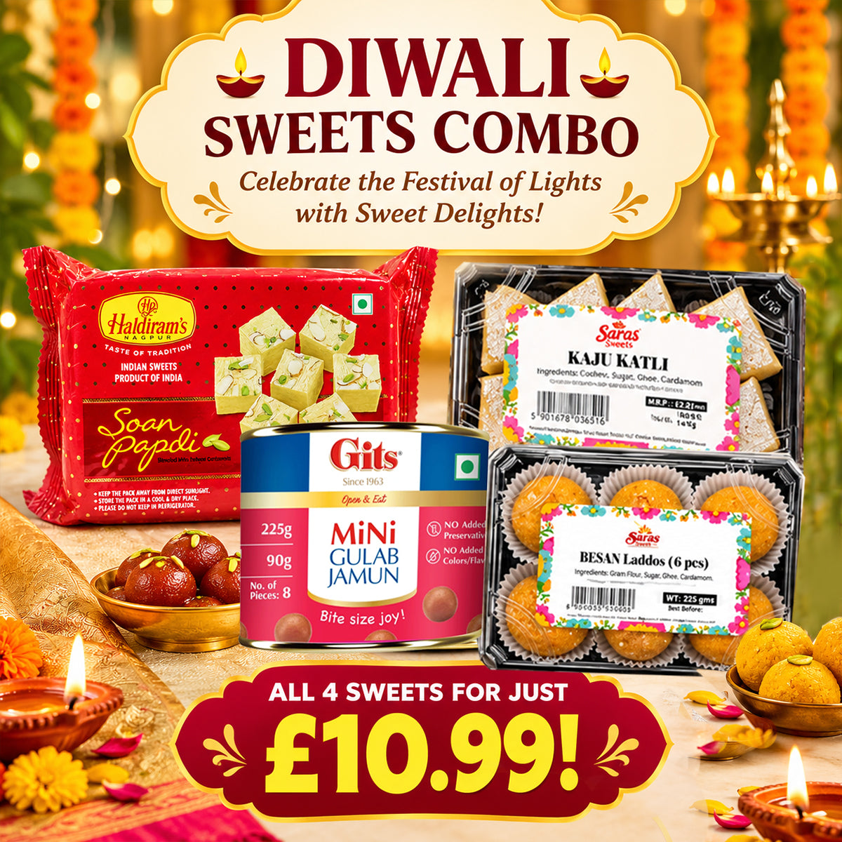 Buy Diwali sweets combo at Desicart.co.uk - Online Indian Grocery Store UK
