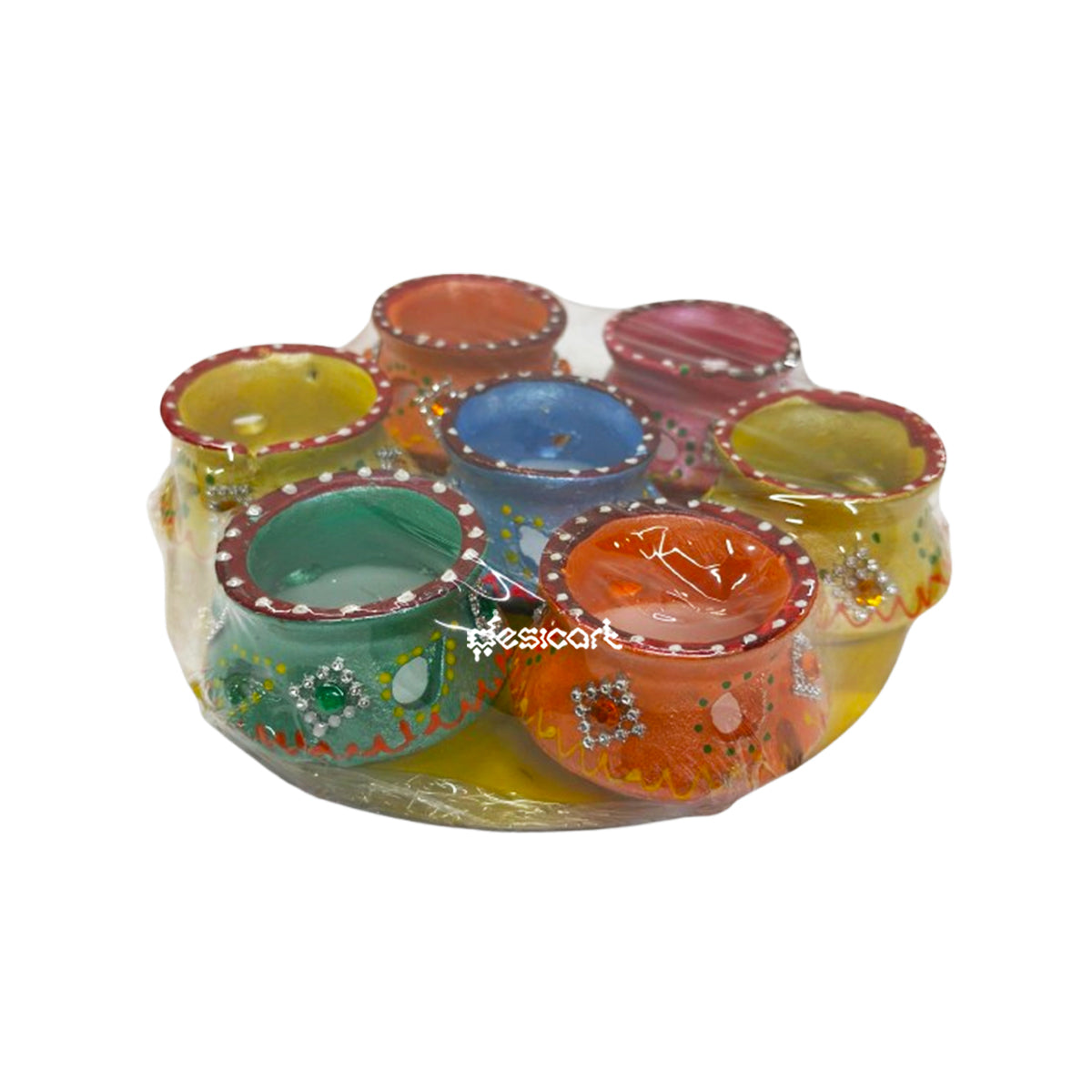 CLAY POT MATKA WAX DIYA SET (PACK OF 7)