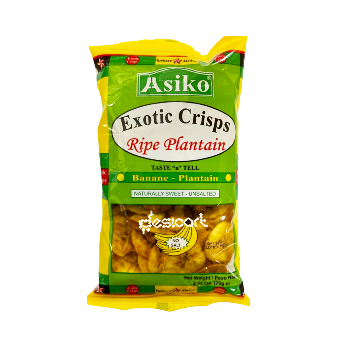 EXOTIC PLANTAIN SALTED CHIPS 75G