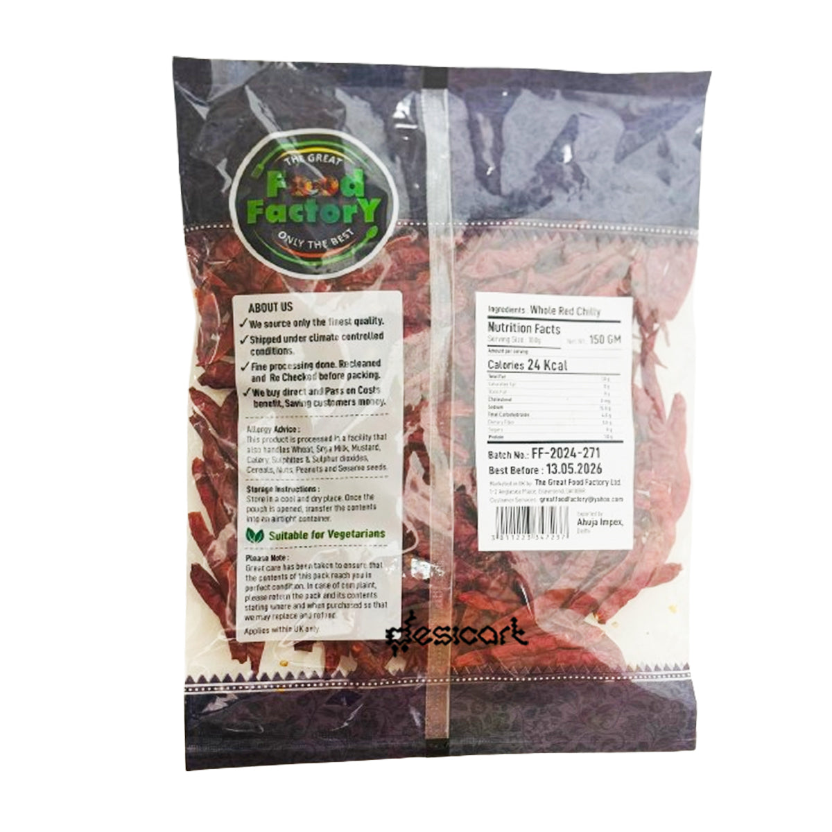 Food Factory Whole Red Chilly 150g