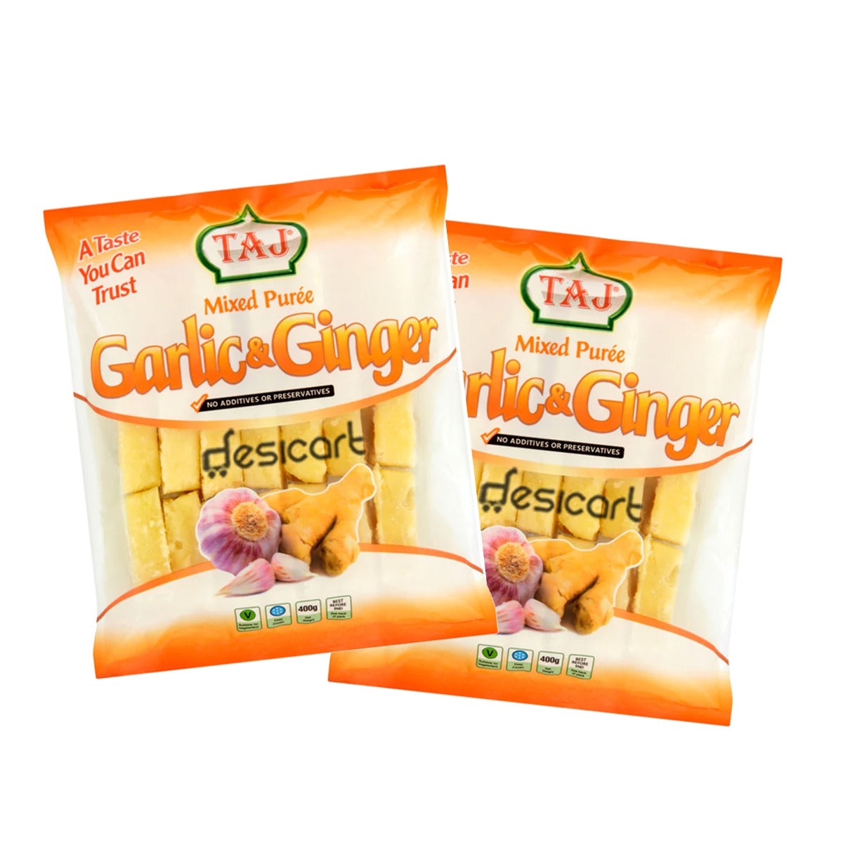 Taj Garlic & Ginger Puree(Pack of 2) 400g
