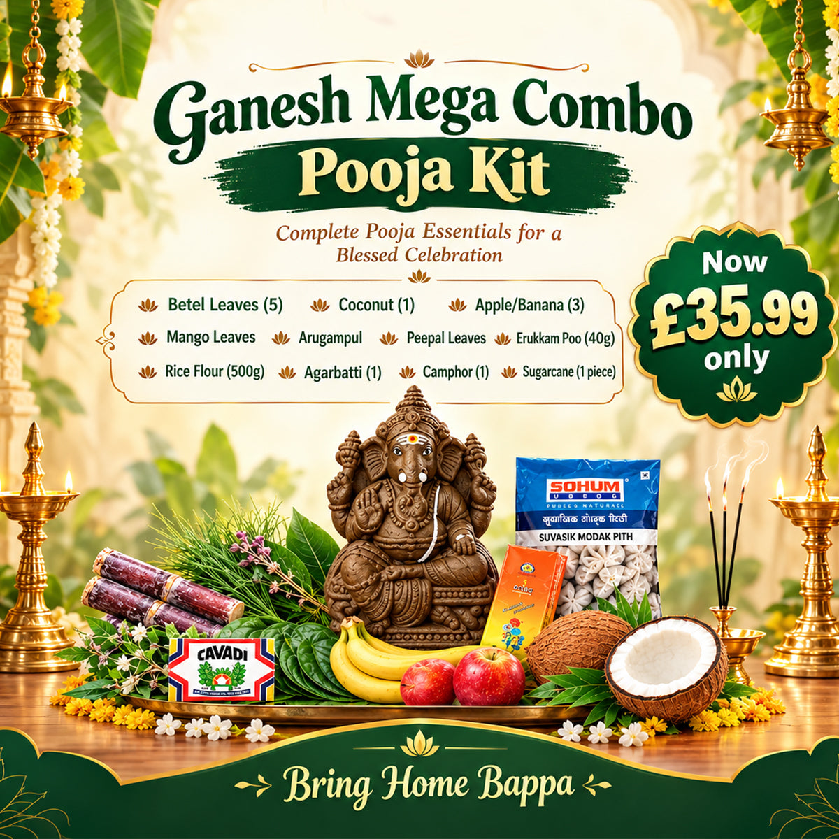 Buy Ganesha (Vinayagar) Combo Kit at Desicart.co.uk - Online Indian Grocery Store UK