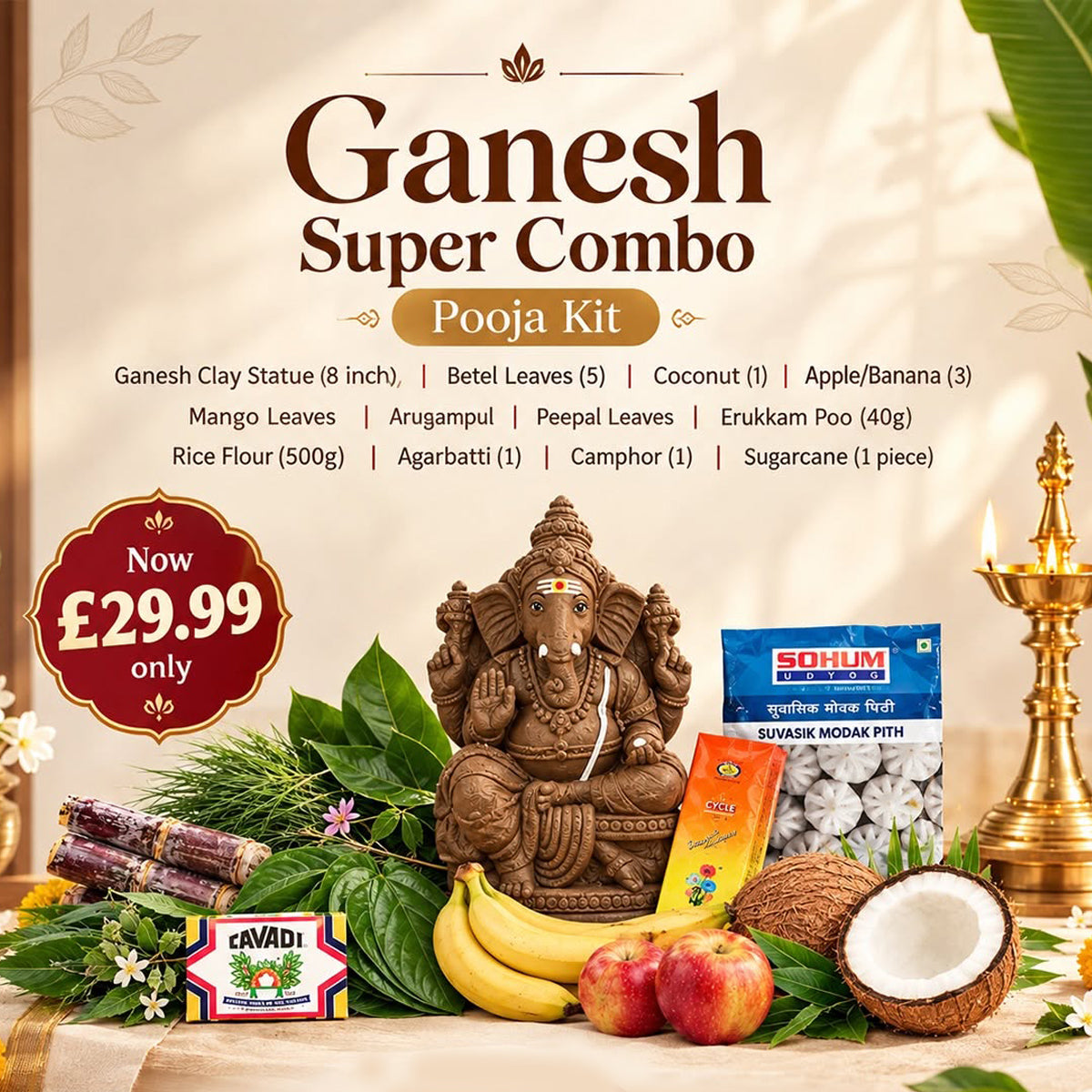 Buy Ganesha (Vinayagar) Pooja Combo Kit at Desicart.co.uk - Online Indian Grocery Store UK