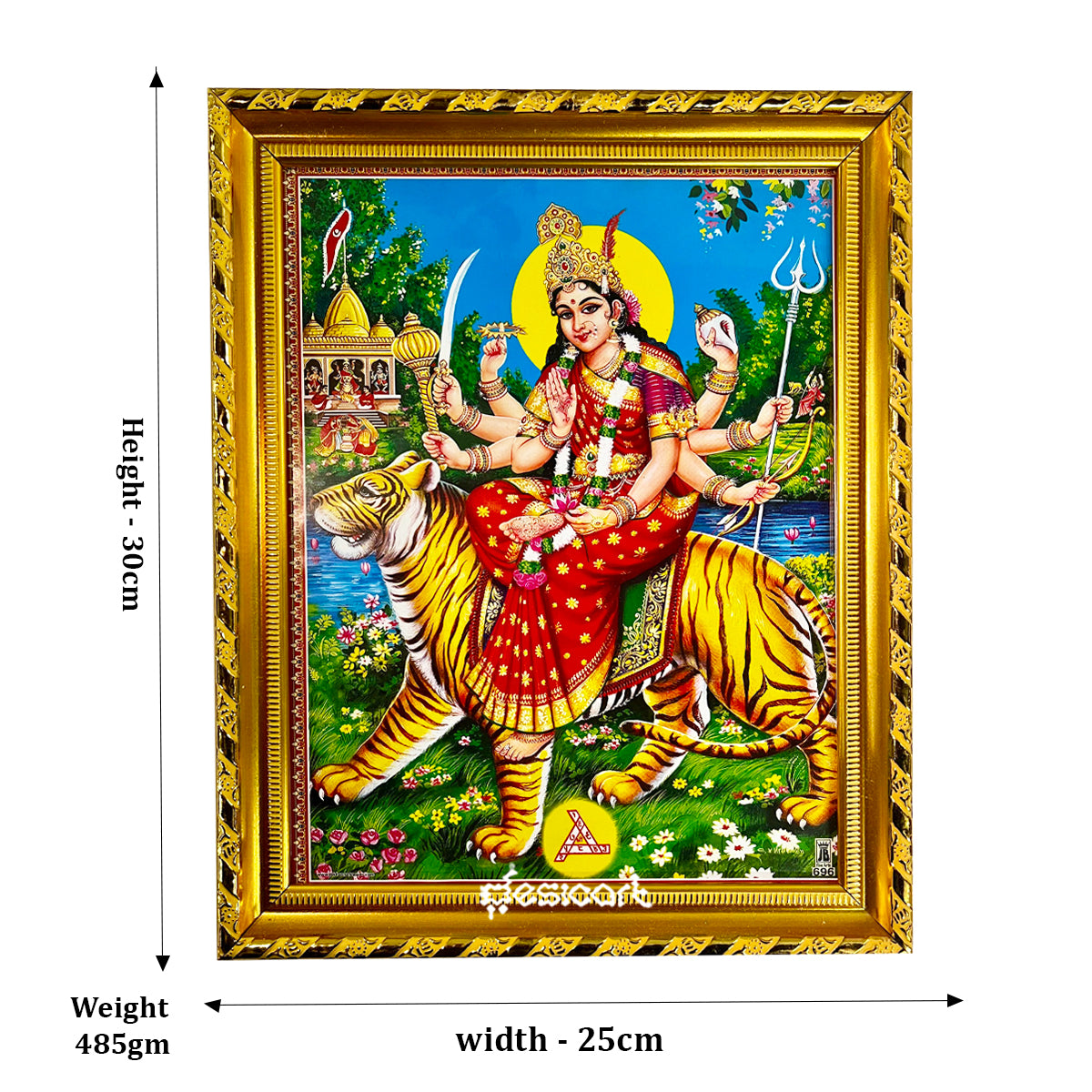 HINDU GOD PHOTO FRAME (GODNESS DURGA DEVI)(SIZE 30CM*25CM)