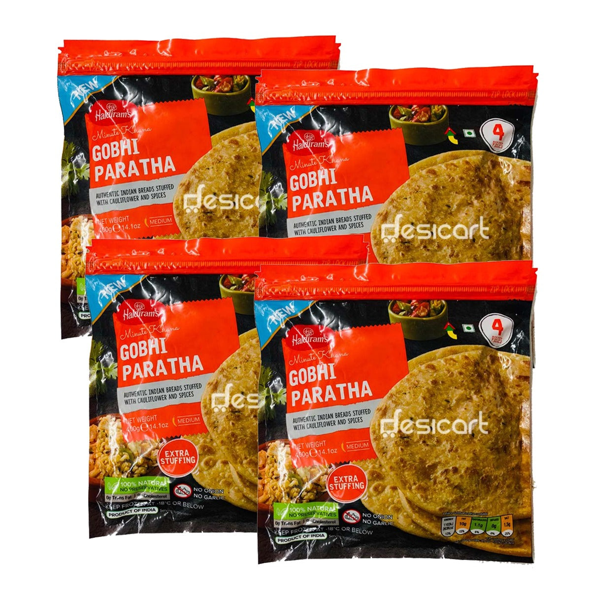 HALDIRAM'S GOBI PARATHA(PACK OF 4) 400G