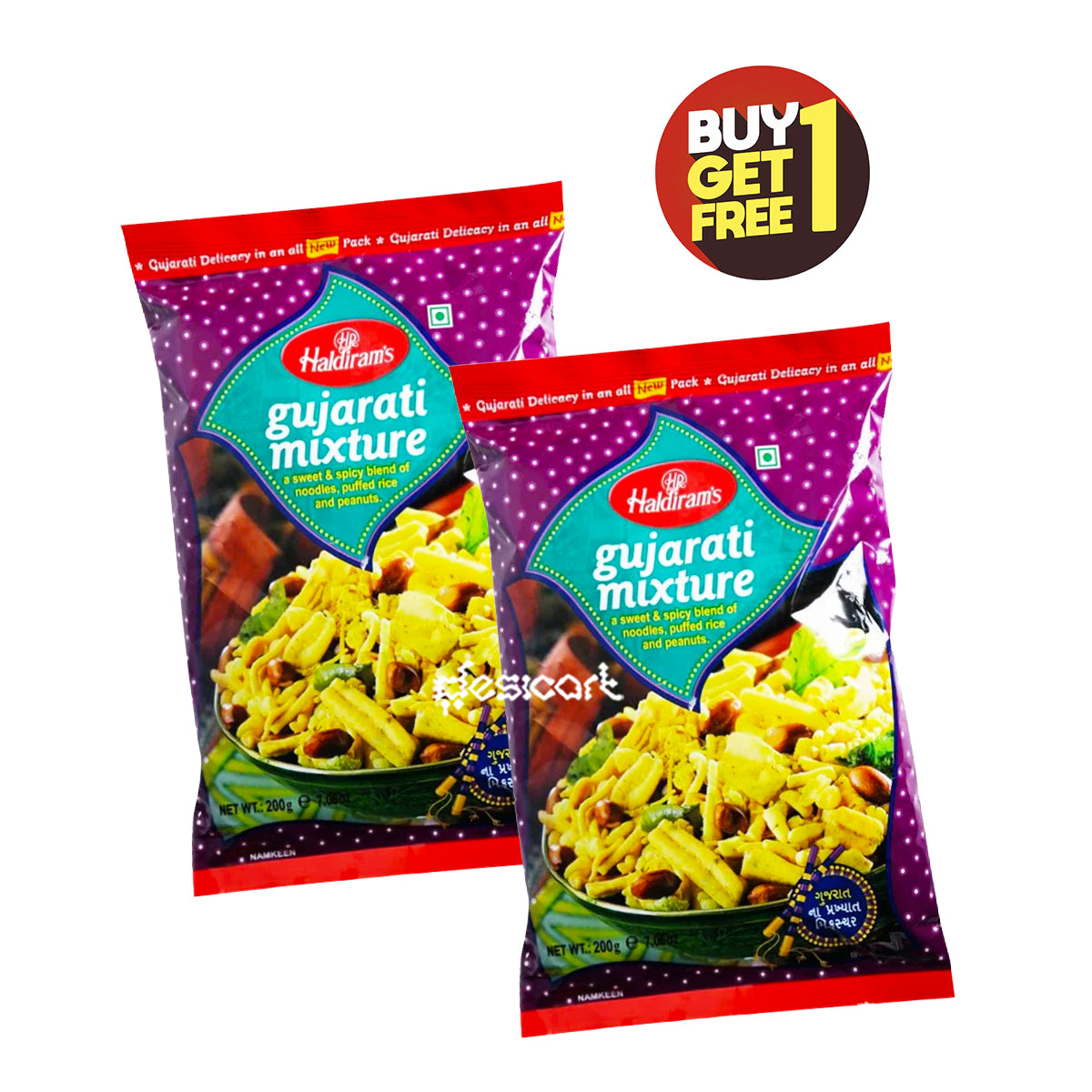 HALDIRAM'S GUJARATI MIX (NAMKEEN) 200GM (BUY 1 GET 1 FREE)