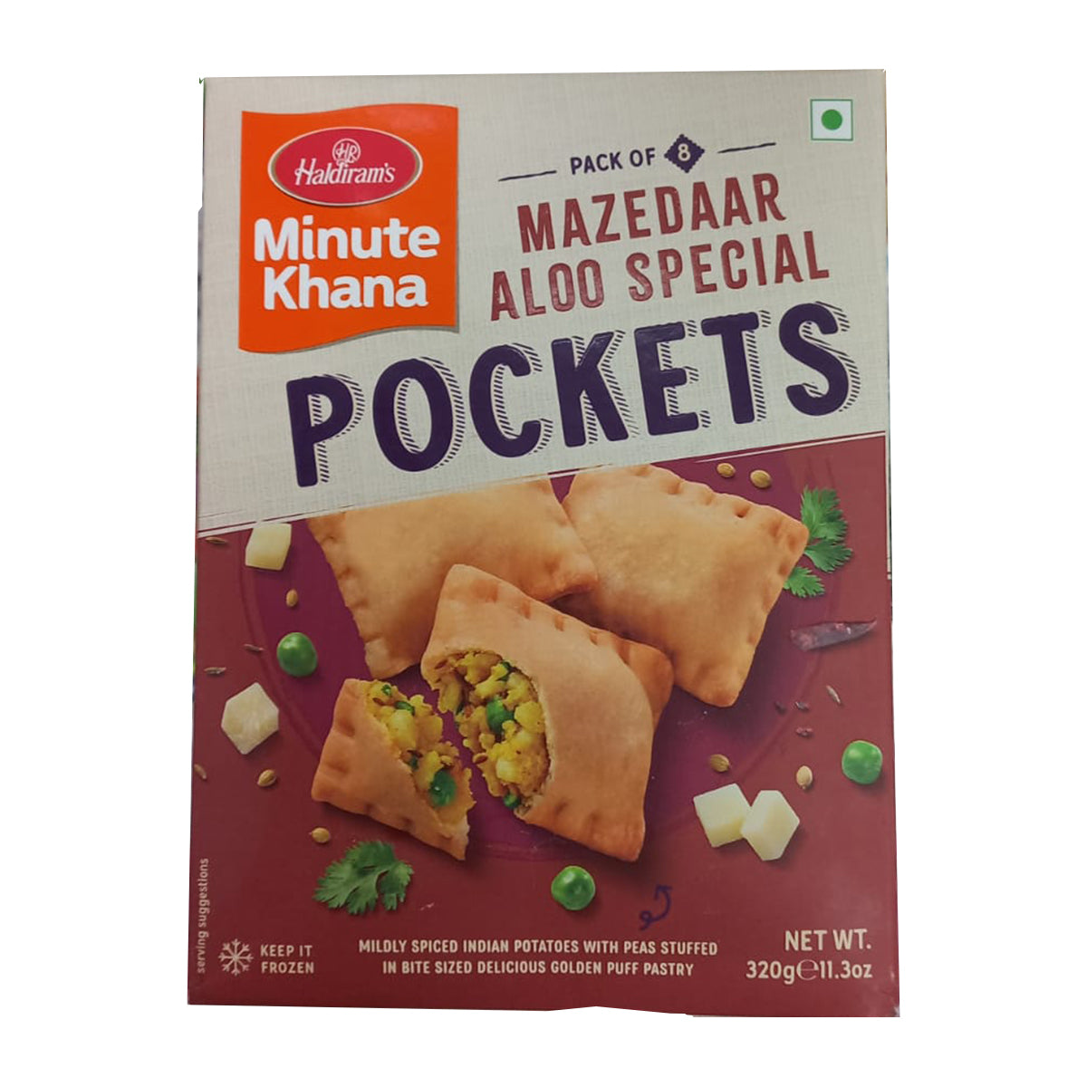 Buy Haldiram's Mazedaar Aloo Pockets 320g at desicart.co.uk - Online Indian Grocery Store UK