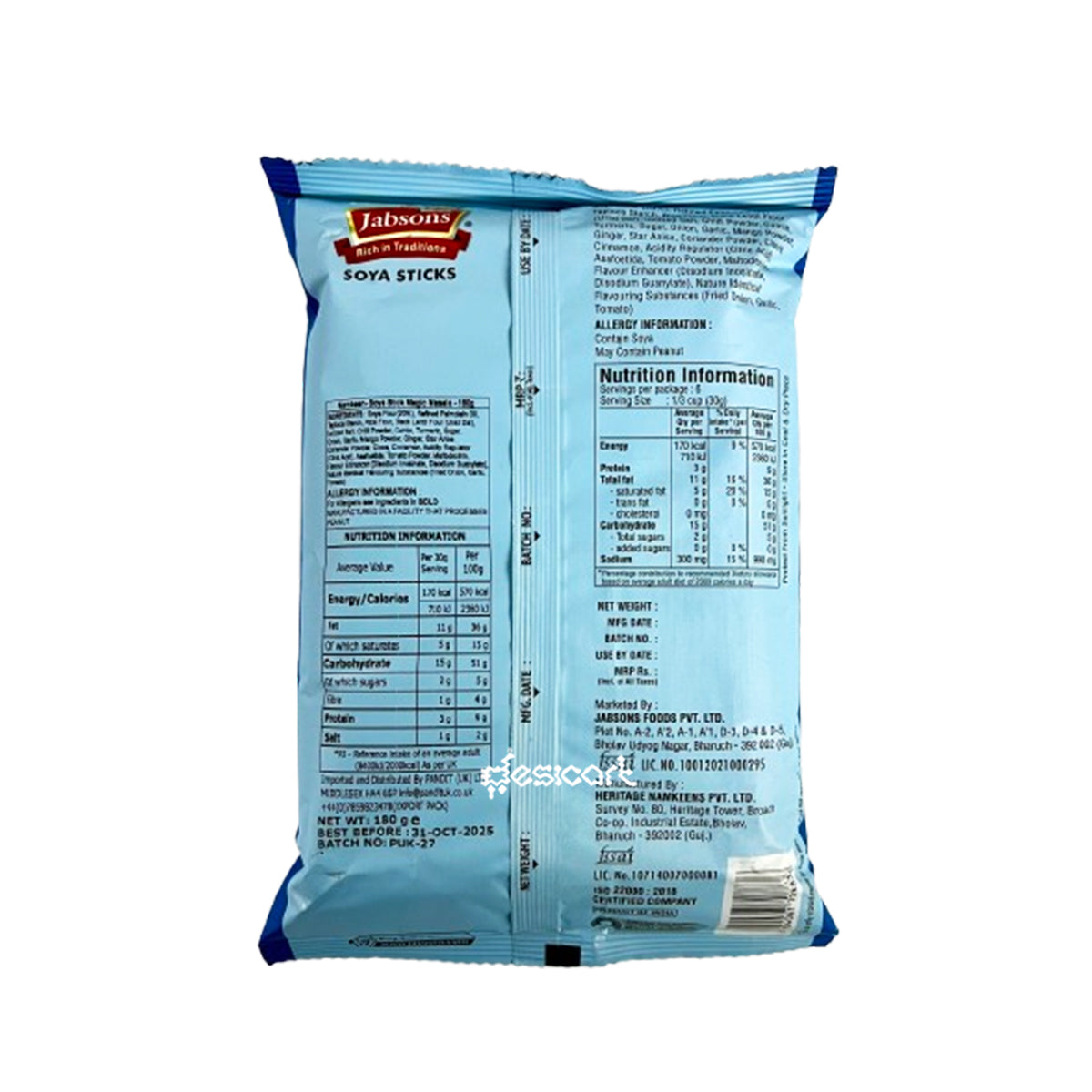 JABSONS SOYA STICK(MAGIC MASALA) 180G