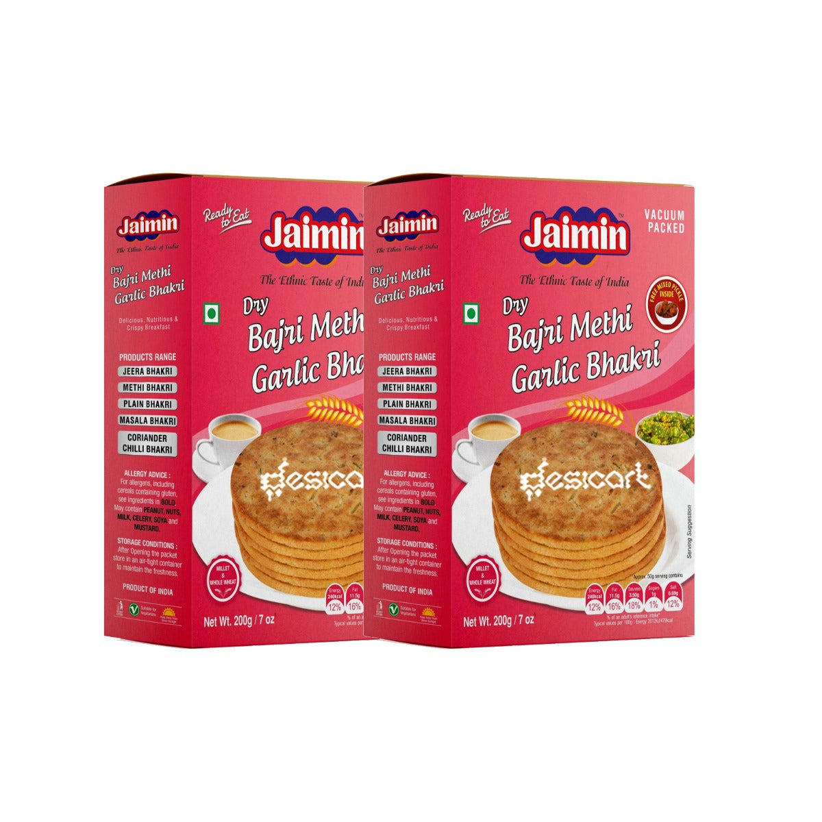 Jaimin Bajri Methi Garlic Bhakri 200g (Pack of 2)