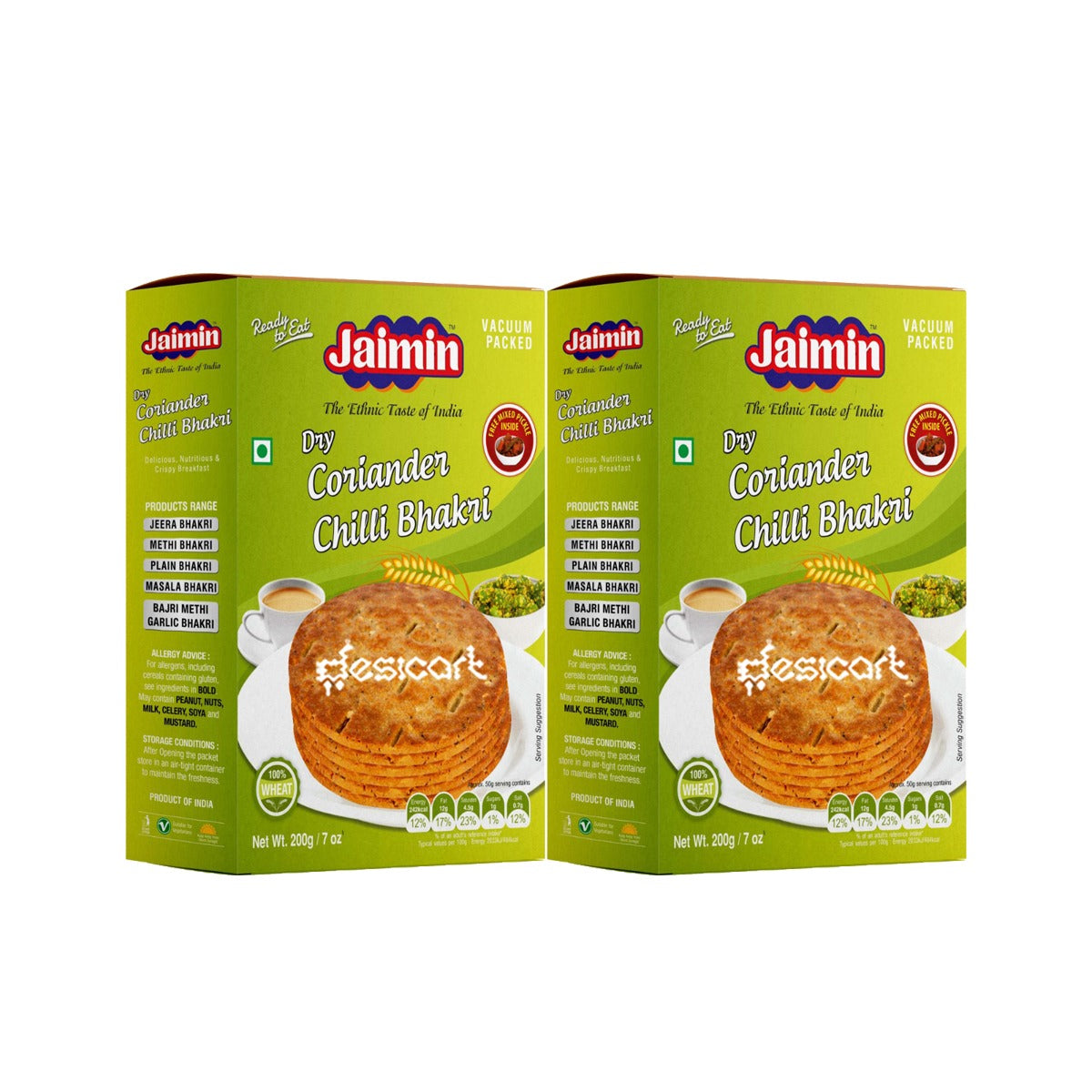 Jaimin Coriander Chilli Bhakri 200g (Pack of 2)
