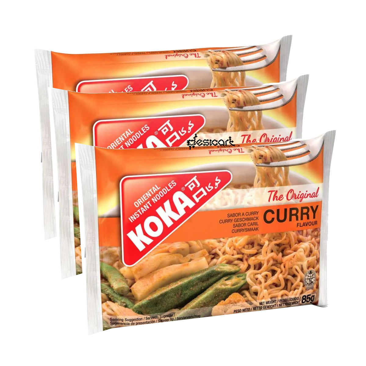 KOKA CURRY FLAVOUR INSTANT NOODLES 85G (3 Packs £1.50)