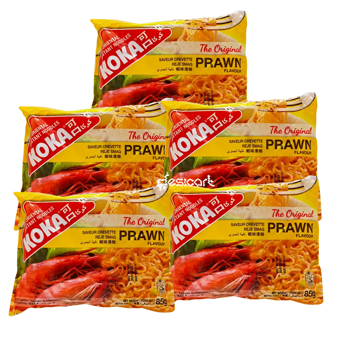 KOKA PRAWN FLAVOUR INSTANT NOODLES 85G (5 for £2.00)