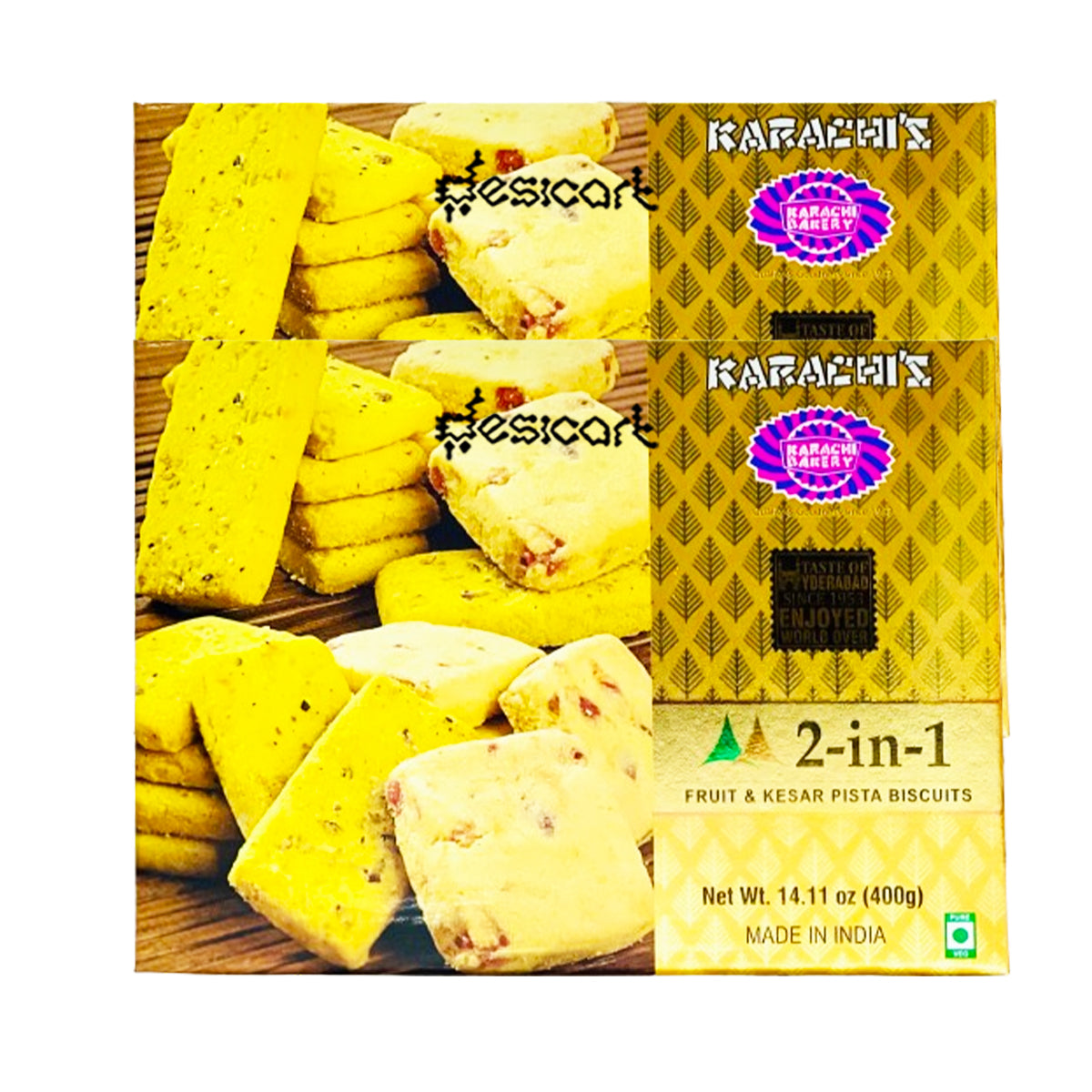 KARACHI 2-IN-1 FRUIT & KESAR PISTA  BISCUITS(PACK OF 2) 400G