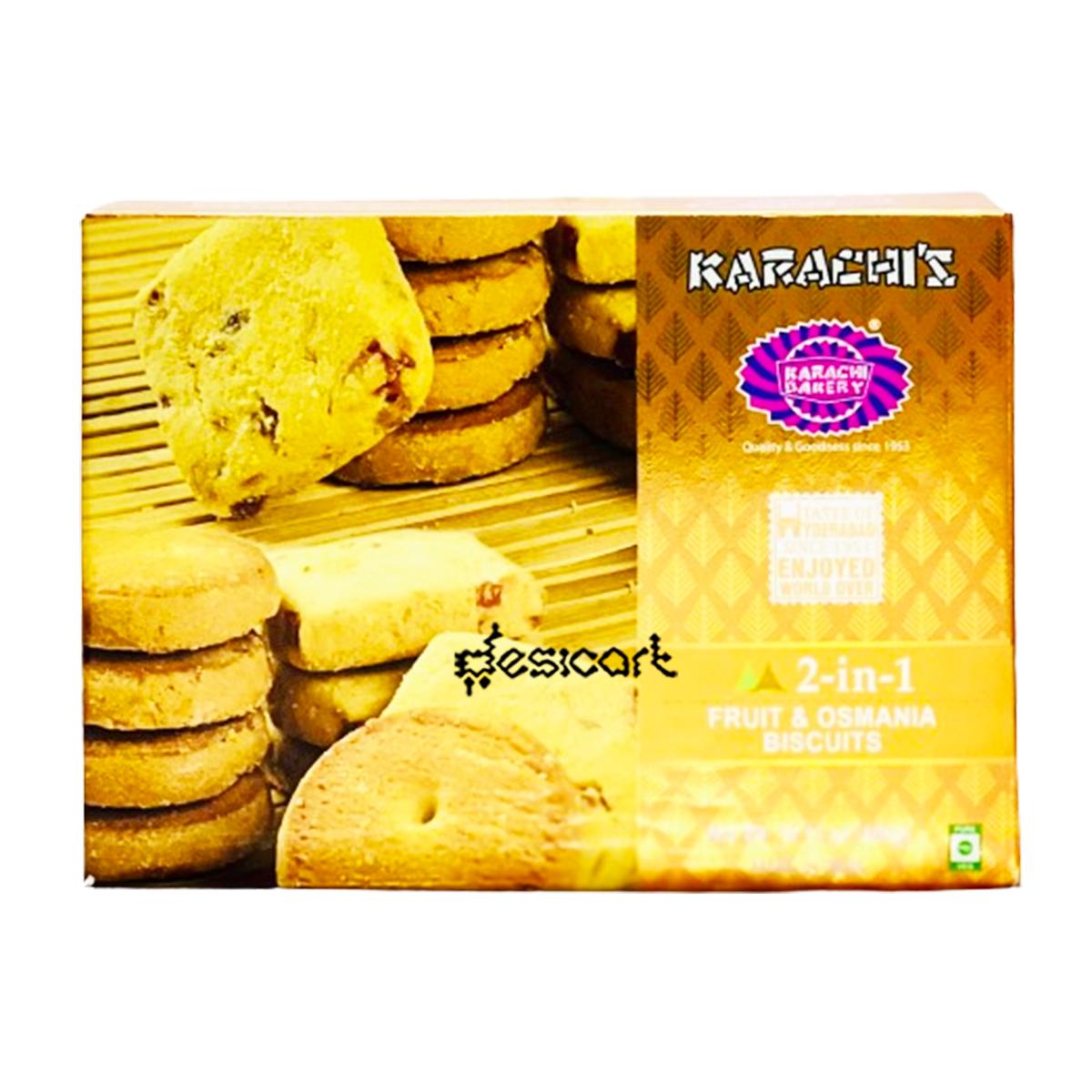 KARACHI 2-IN-1 (FRUIT & OSMANIA )BISCUIT 400G