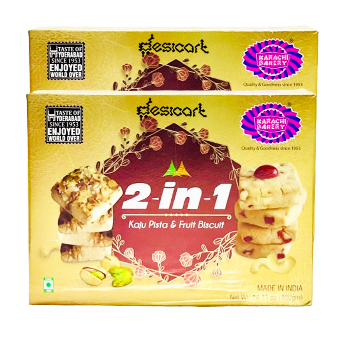 KARACHI 2-IN-1 KAJU PISTA & FRUIT BISCUITS (PACK OF 2) 400G