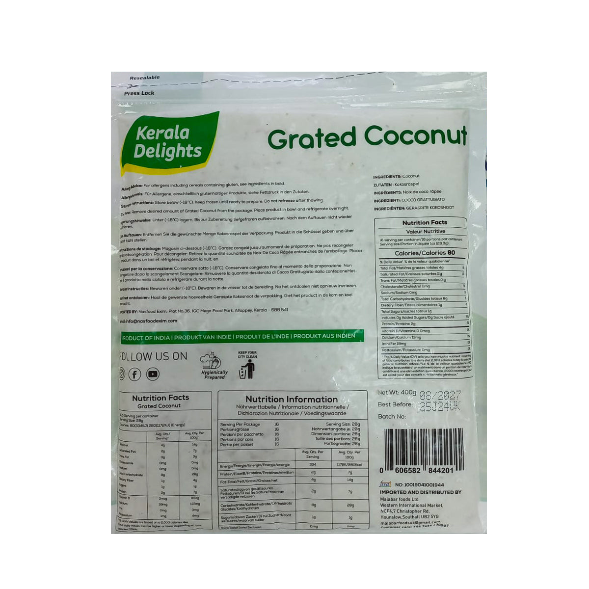 Buy Kerala Delights Grated Coconut 400g at Desicart.co.uk - Online Indian Grocery Store UK