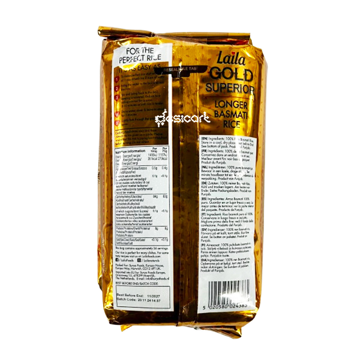 Laila Gold Superior Longer Basmati Rice 2kg