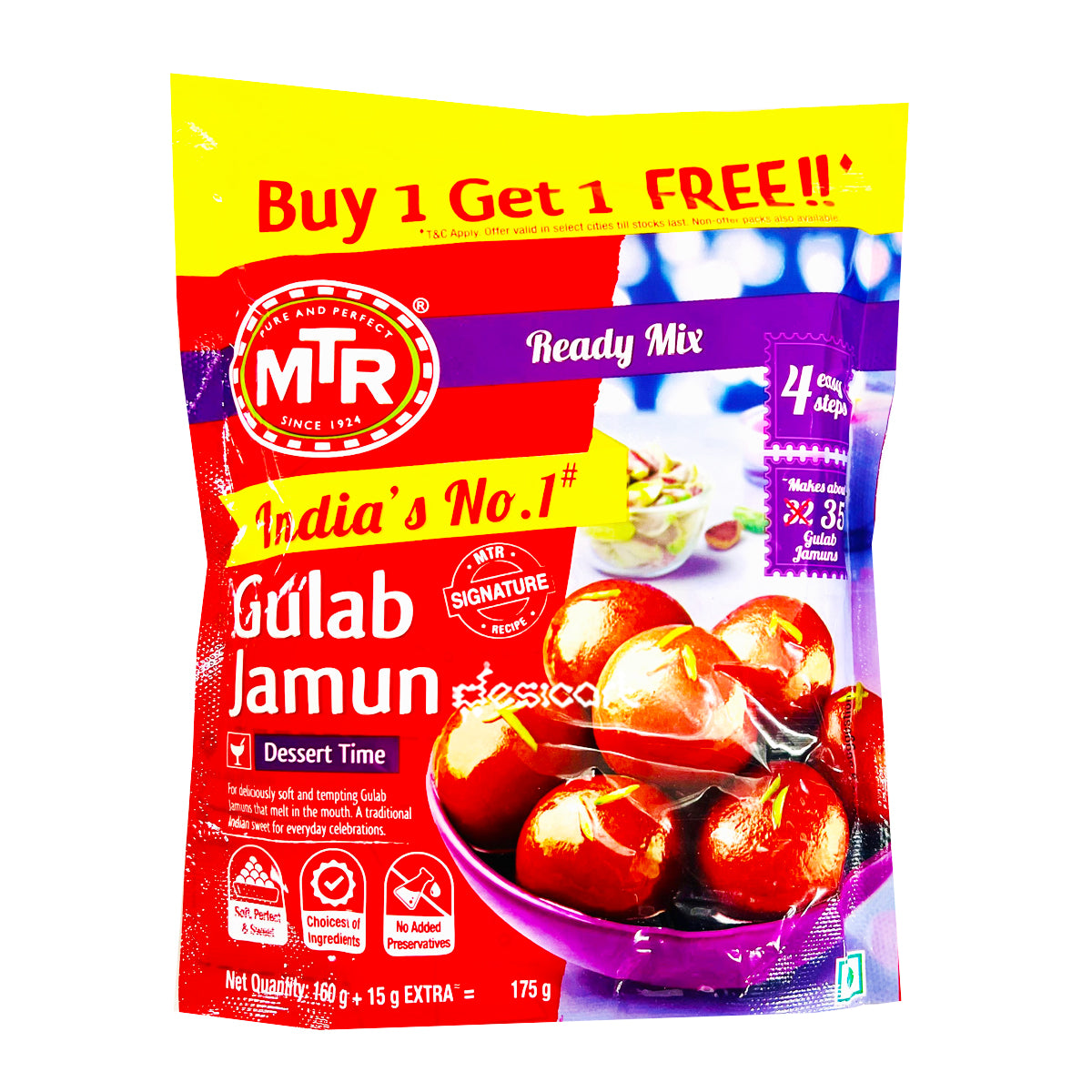 MTR GULAB JAMUN 175G(BUY 1 GET 1 FREE)