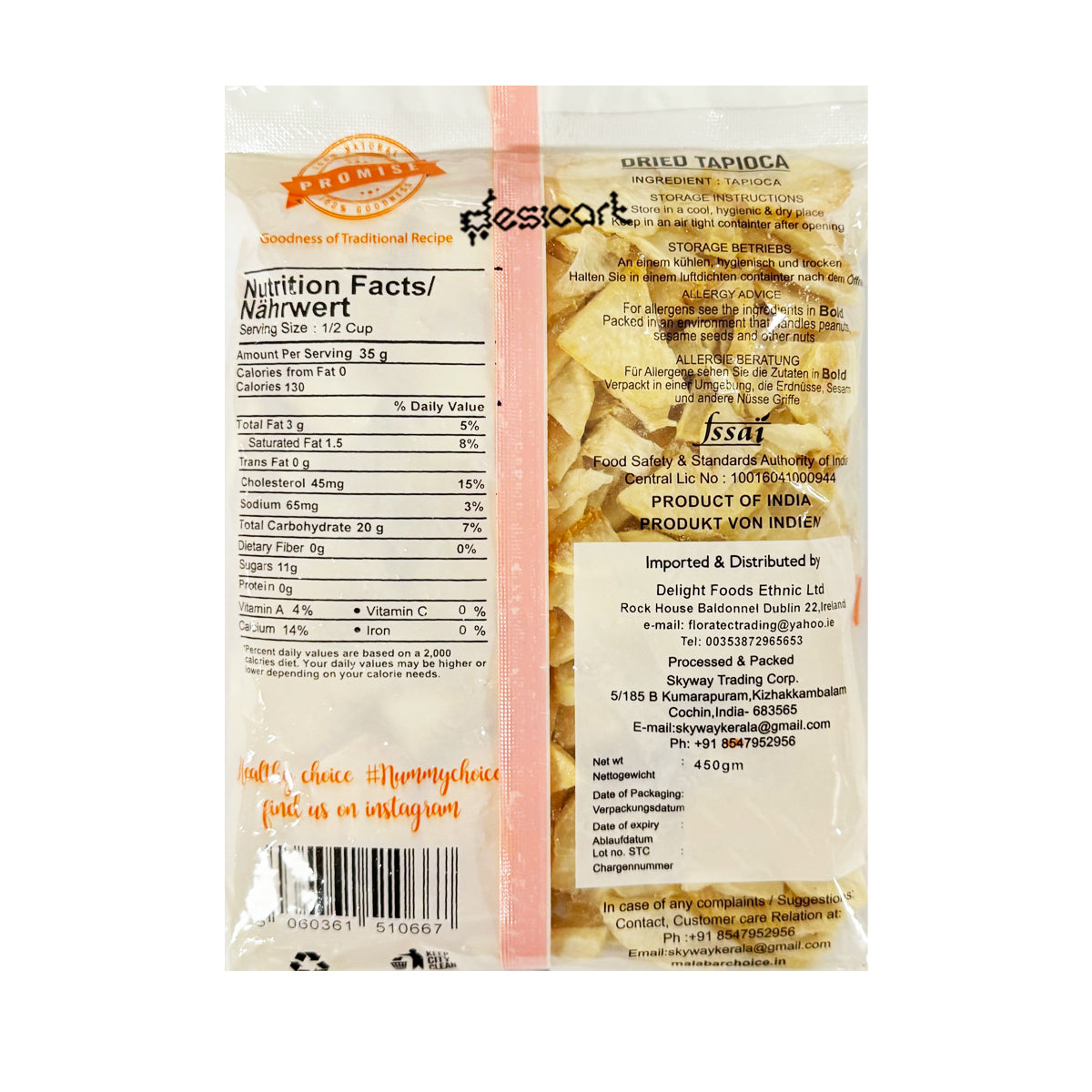 Malabar Choice Dried Tapioca 450g