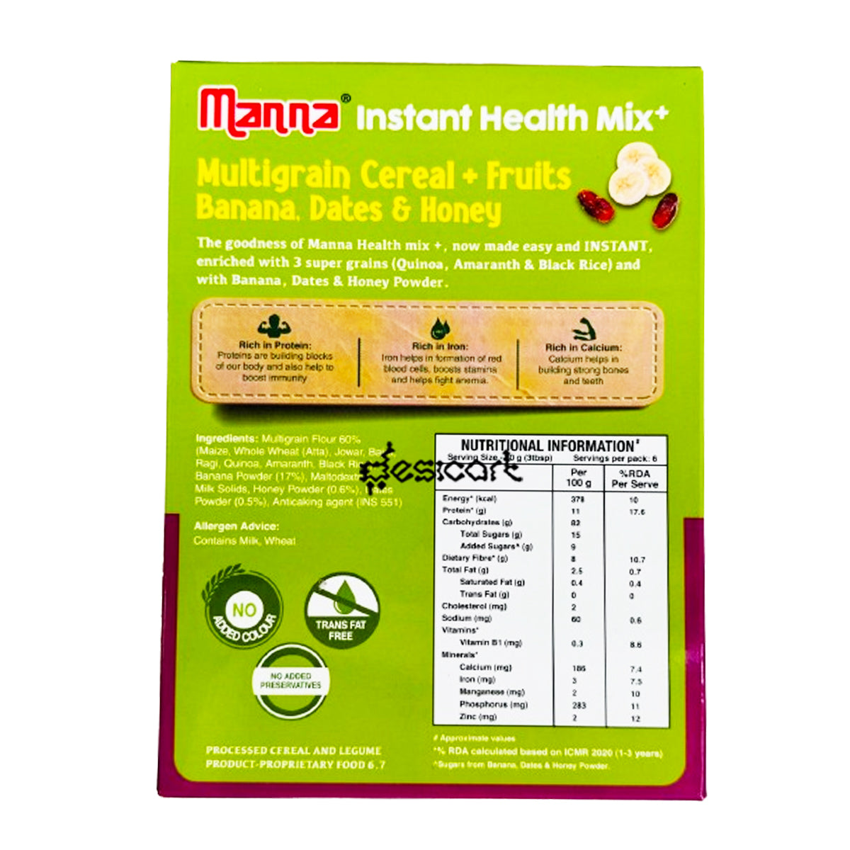 Manna Instant Health Mix (Banana,Dates & Honey) 200g