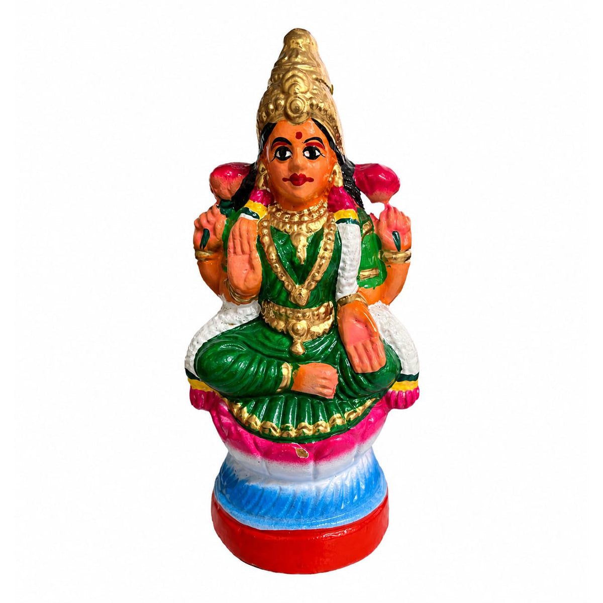 Buy Navratri Clay Goddess Balambigai (Lakshmi) Golu Doll (Green) at Desicart.co.uk - Online Indian Grocery Store UK