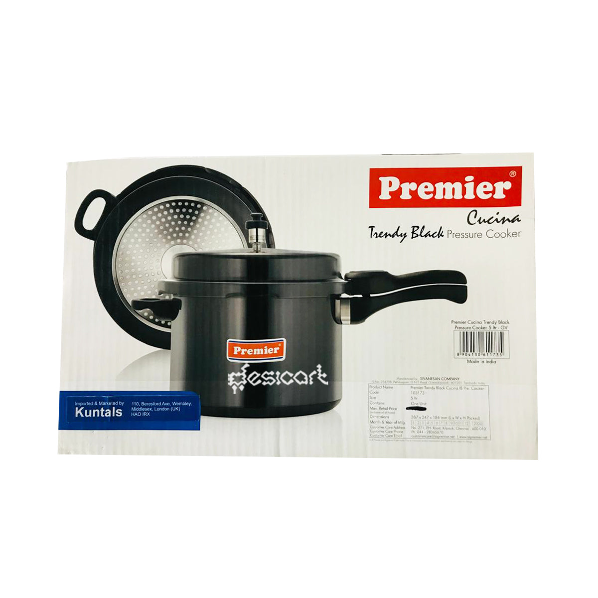 PREMIER BLACK  PRESSURE COOKER 5LIT