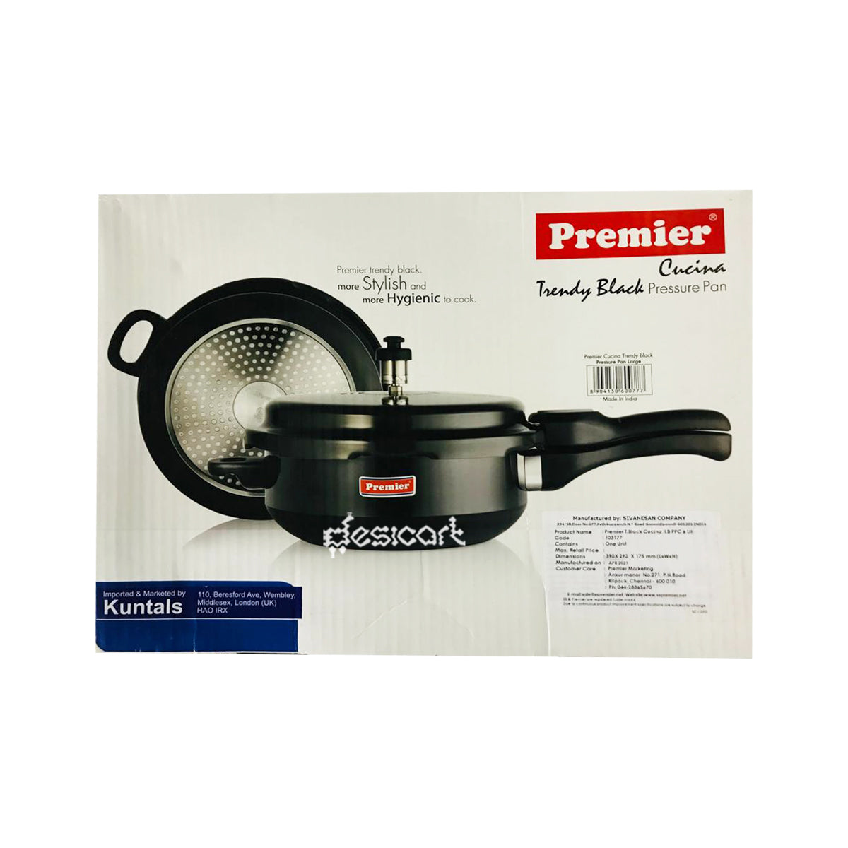 PREMIER BLACK PRESSURE PAN LARGE 6LTR