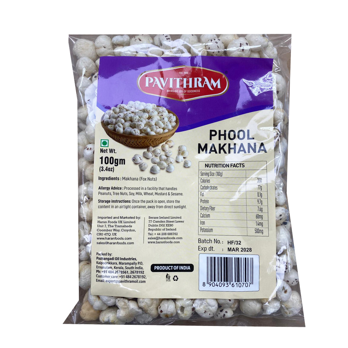 Buy Pavithram Phool Makhana 100g at Desicart.co.uk - Online Indian Grocery Store UK