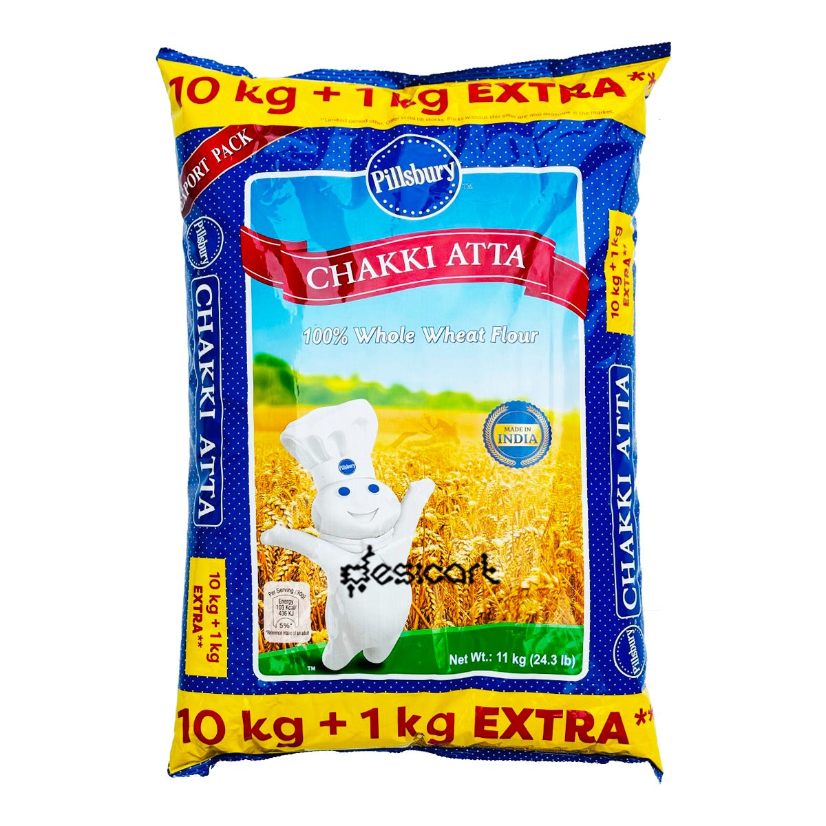 Pillsbury Chakki Atta 11 kg(10 kg+ 1 Kg Extra)
