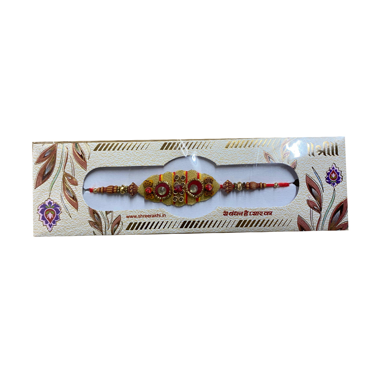Buy Rakhi Red Gold Designer at Desicart.co.uk - Online Indian Grocery Store UK