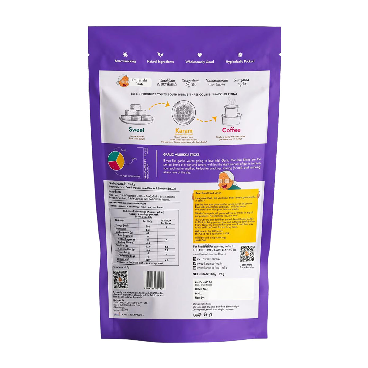 Buy SKC Garlic Murukku Stick 180g at Desicart.co.uk - Online Indian Grocery Store UK