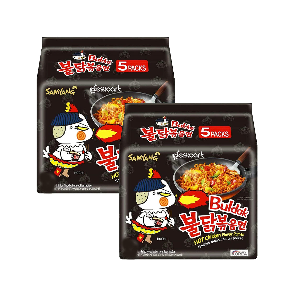 SAMYANG BULDAK(ARTIFICAL SPICY CHICKEN FLAVOUR RAMEN)(PACK OF 2)700G