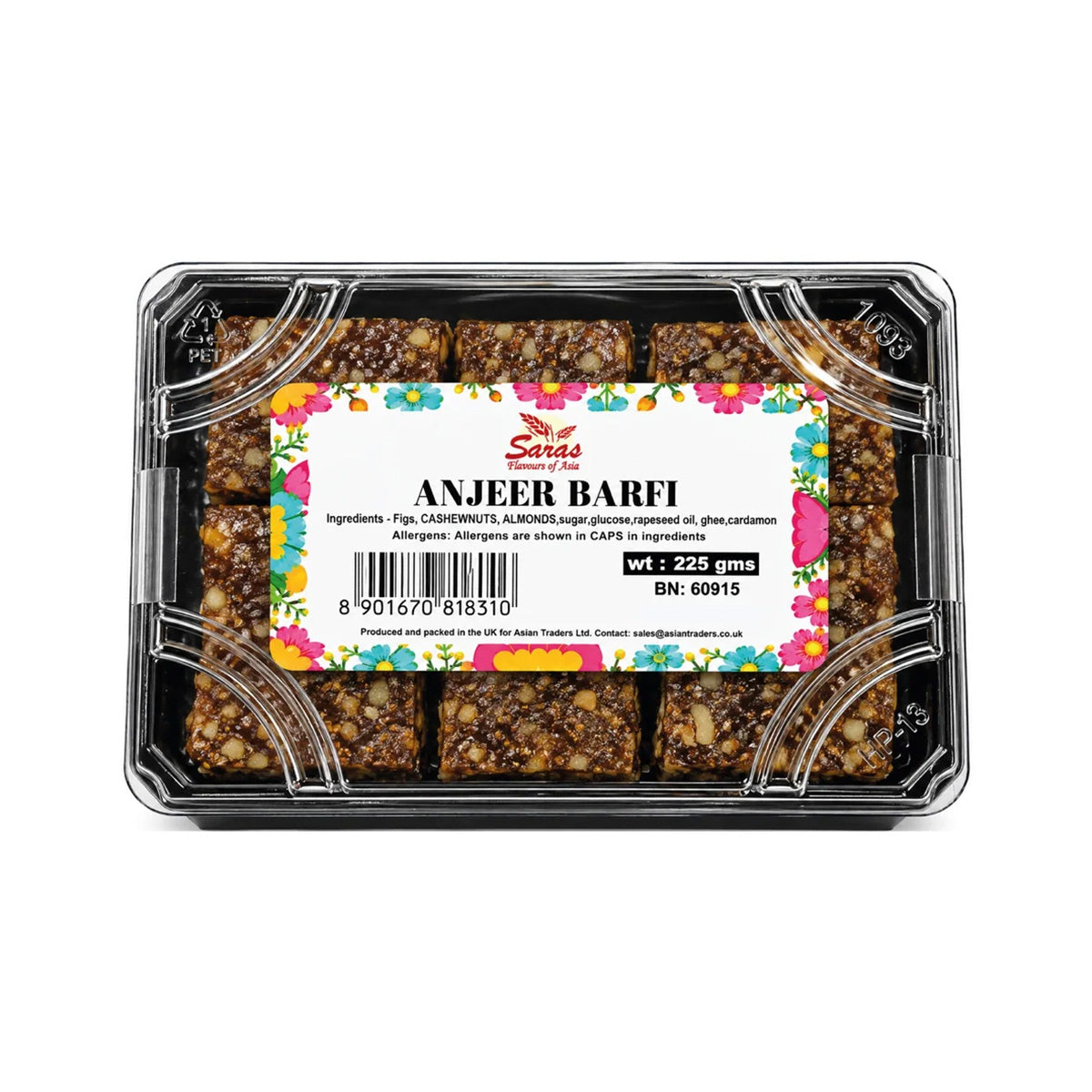 Buy Saras Anjeer Barfi 225g at Desicart.co.uk - Online Indian Grocery Store UK
