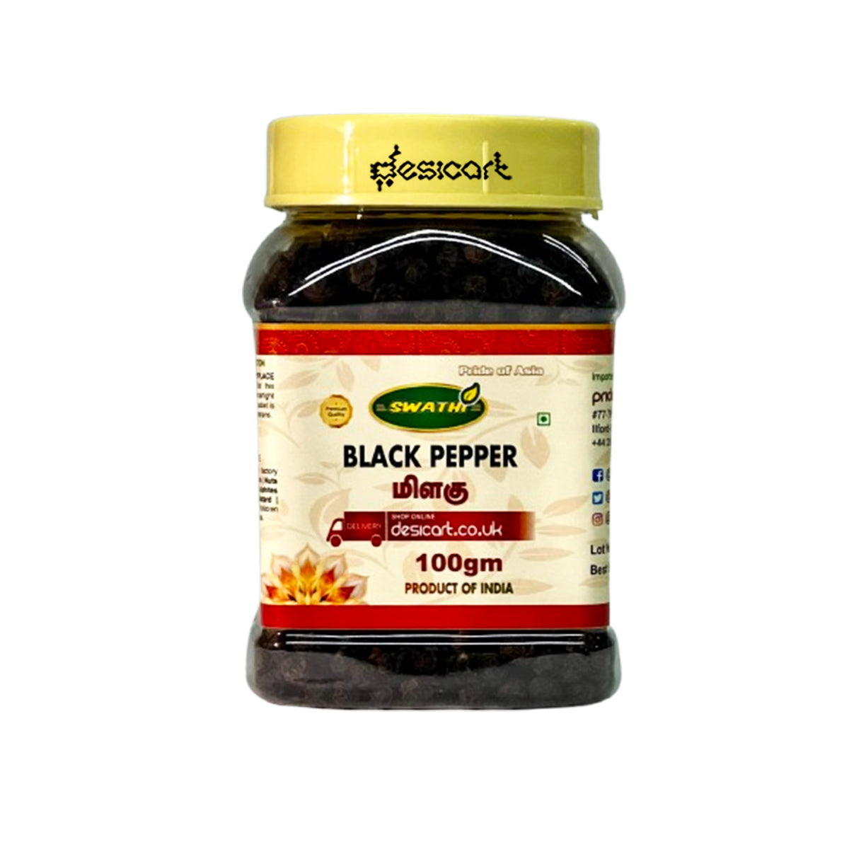 SWATHI BLACK PEPPER 100G