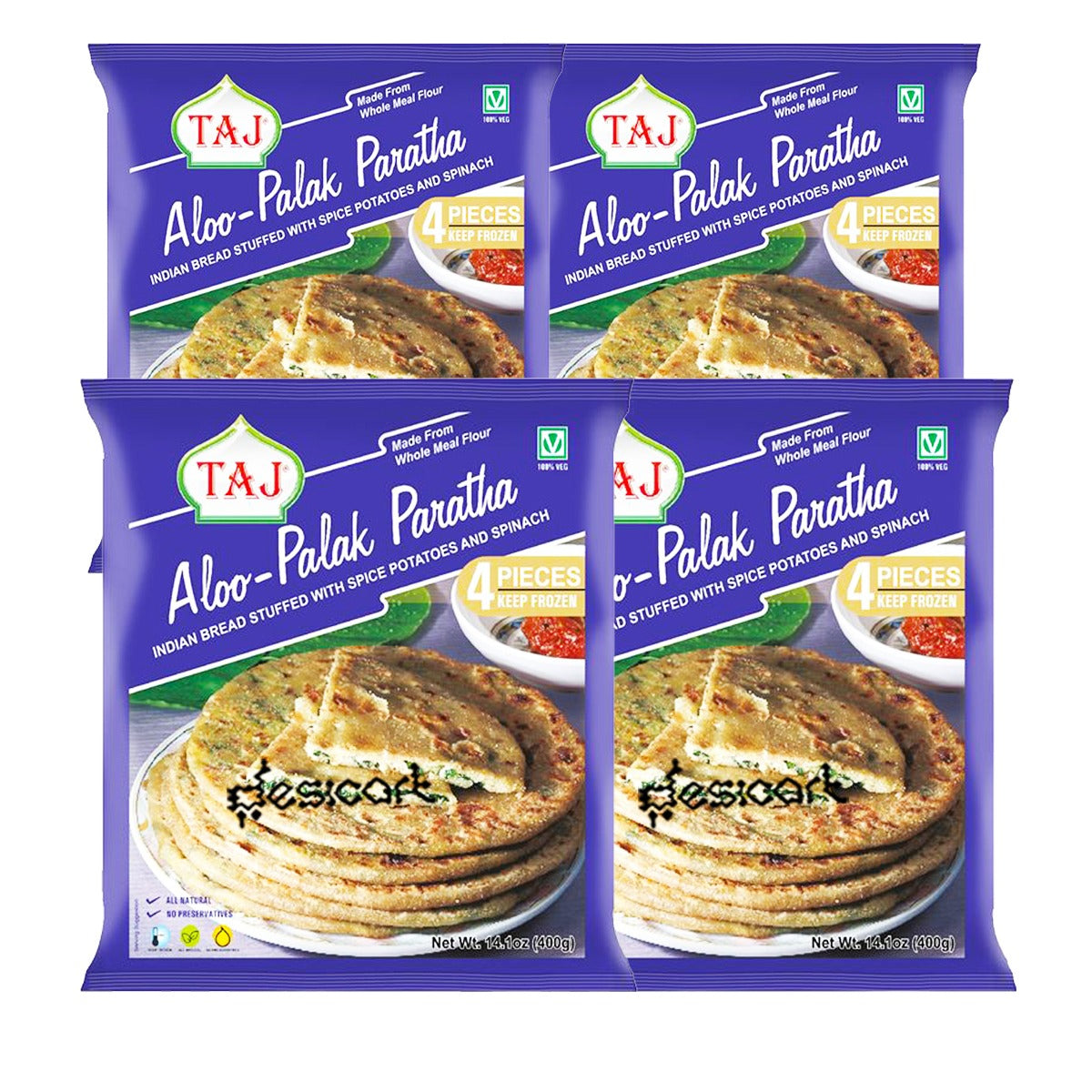 Taj Aloo Palak Paratha(Pack of 4) 4PCS 400g