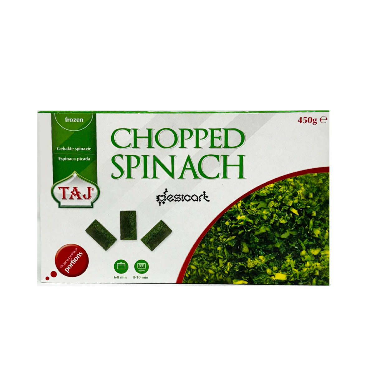 TAJ CHOPPED SPINACH 450G