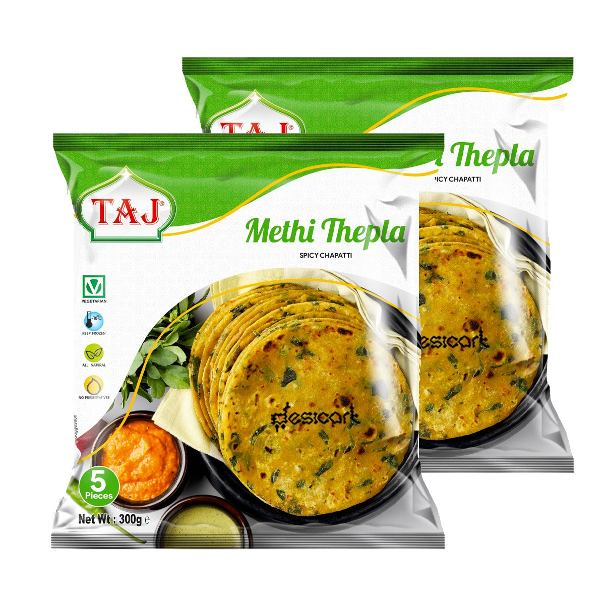 Taj Methi Thepla 300g(Pack of 2) 5Pcs