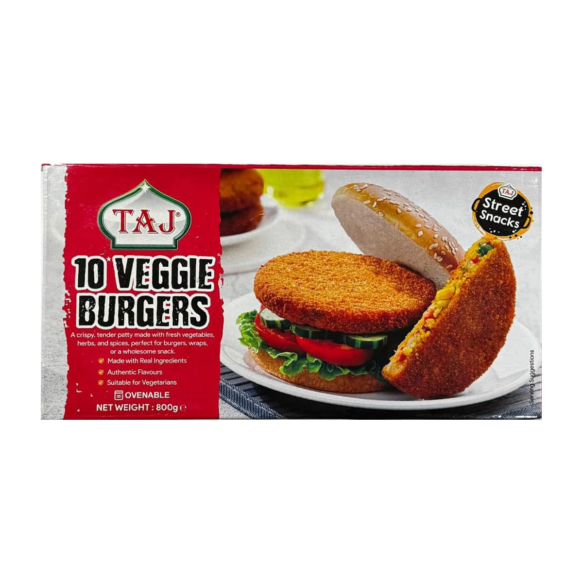 Buy Taj 10 Veggie Burgers 800g at Desicart.co.uk - Online Indian Grocery Store UK