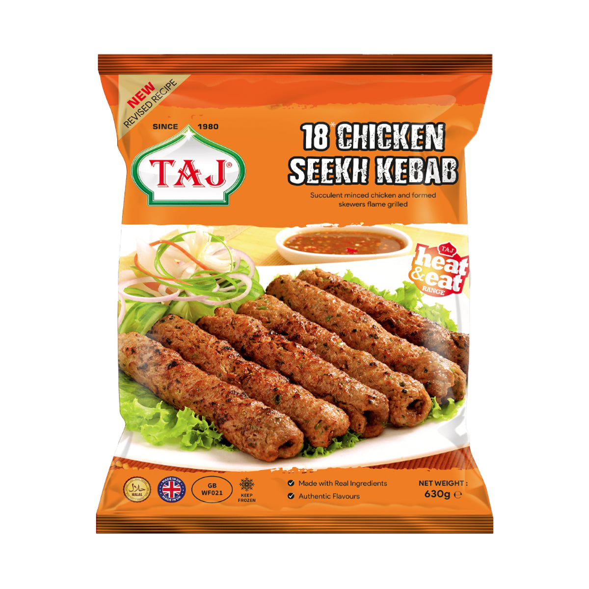 Buy Taj 18 Chicken Seekh Kebab 630g at Desicart.co.uk - Online Indian Grocery Store UK