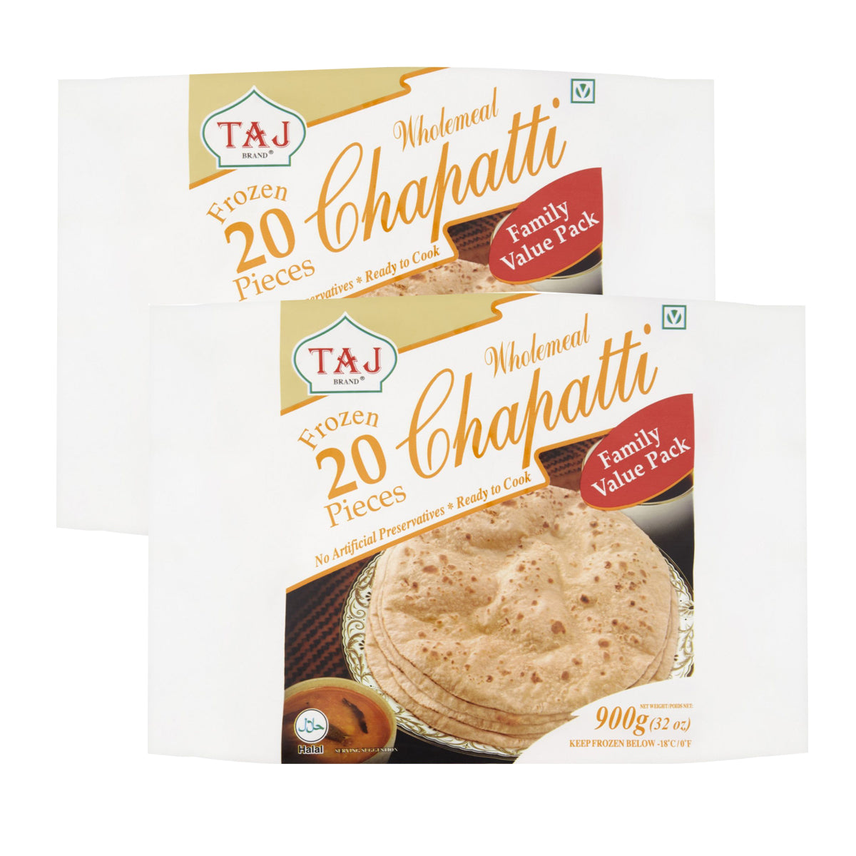 Buy Taj Wholemeal Chapatti Family Value Pack (20 Pcs) at Desicart.co.uk - Online Indian Grocery Store UK
