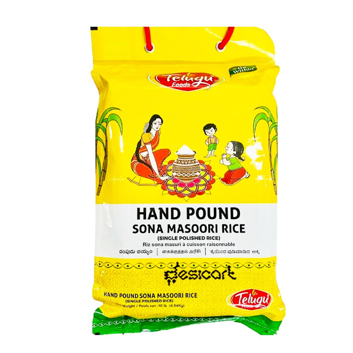 Telugu Foods Hand Pound Sona Masoori Rice 4.54kg