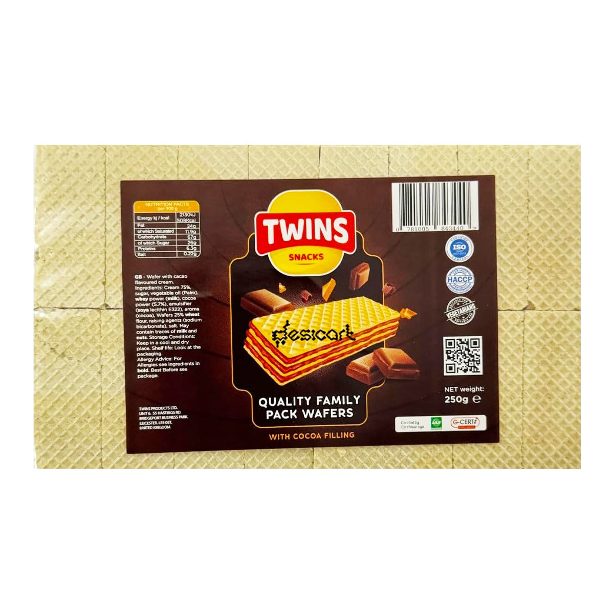 Twins Family Pack Wafers with Cocoa Filling 250g