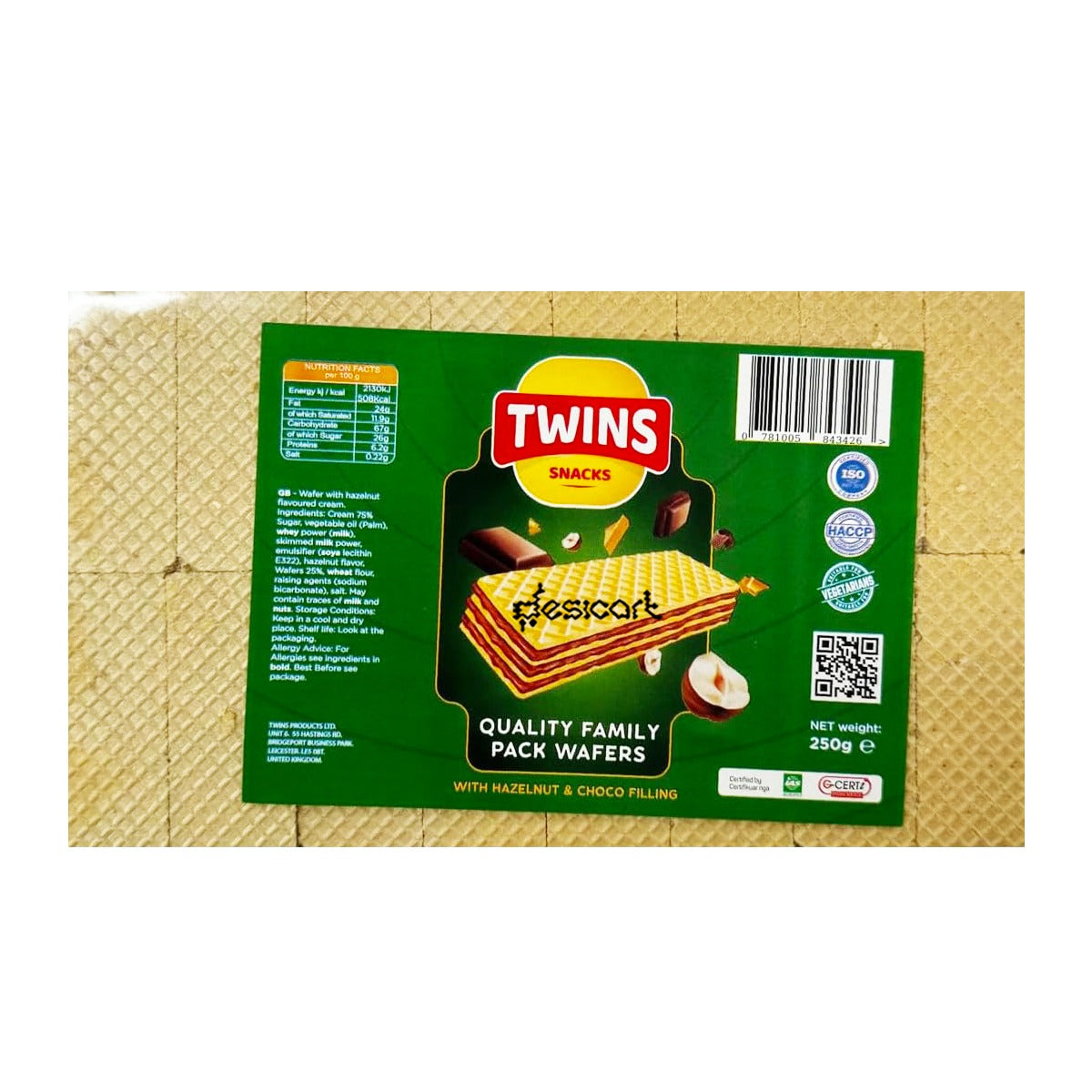 Twins Family Pack Wafers with Hazelnut & Choco Filling 250g