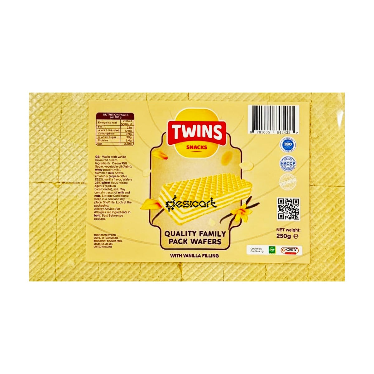 Twins Family Pack Wafers with Vanilla Filling 250g