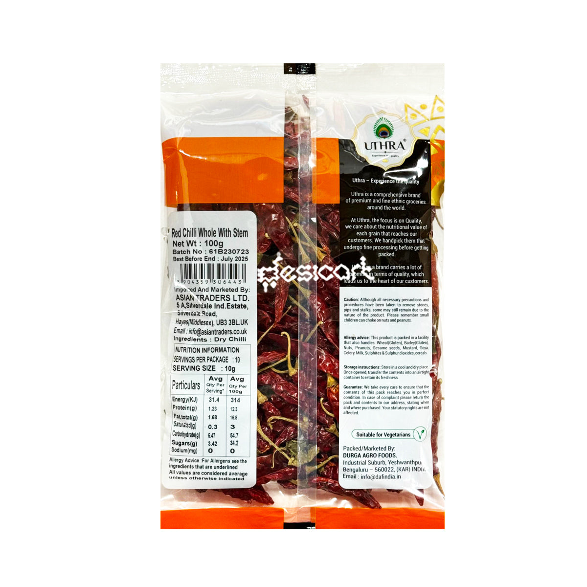 UTHRA CHILLI WHOLE WITH STEM 100G