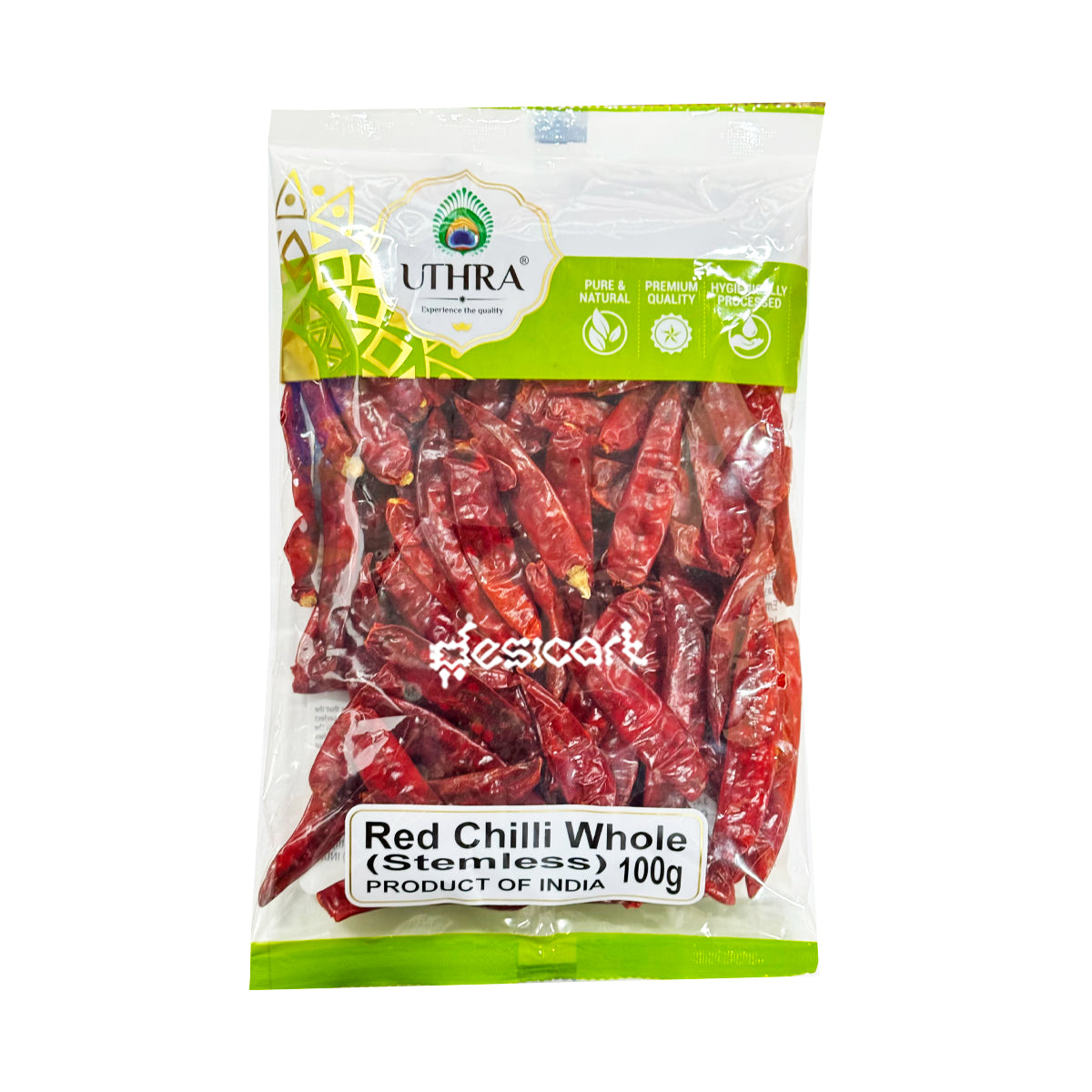 UTHRA STEMLESS CHILLI WHOLE 100G