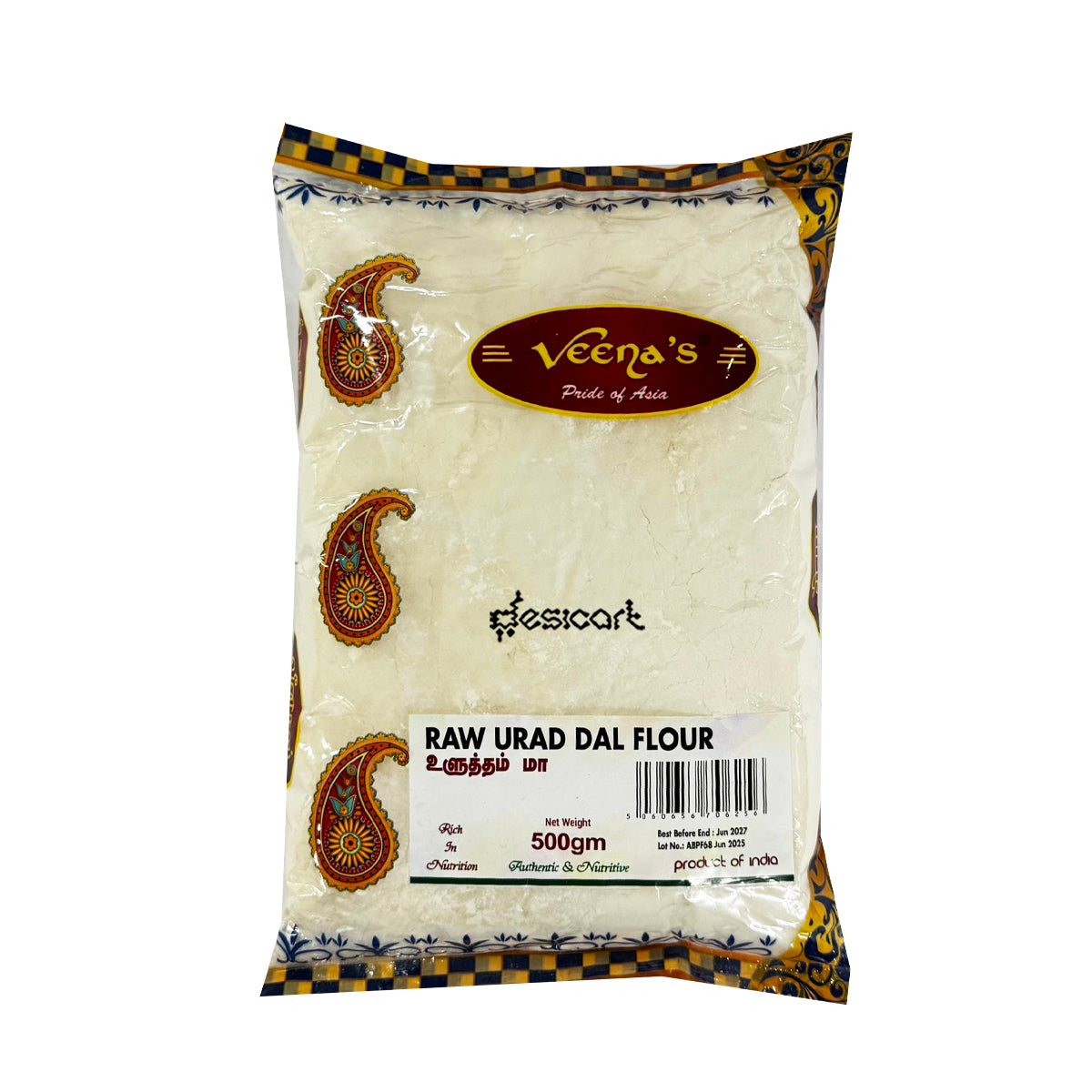 VEENA'S RAW URAD FLOUR WHITE 500G
